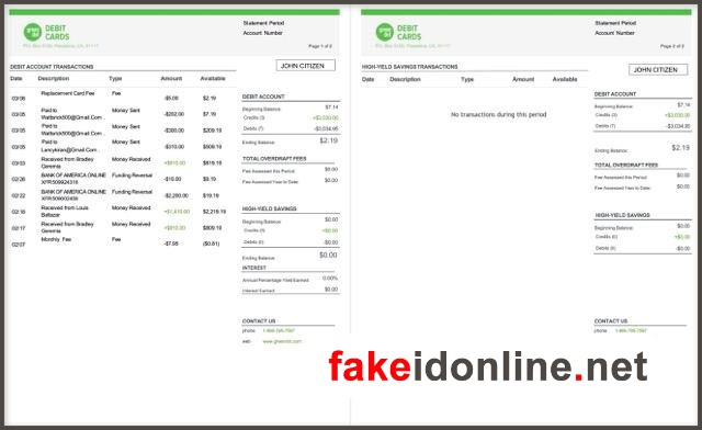 Chime Editable Word Bank Statement